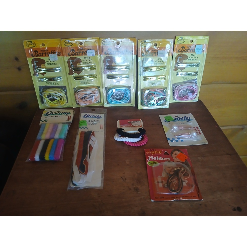 Vintage 80s Goody Ribbon Barrettes & Pony Tail Holders‎ Bundle